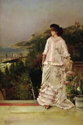 Frau auf einer Terrasse, 1882